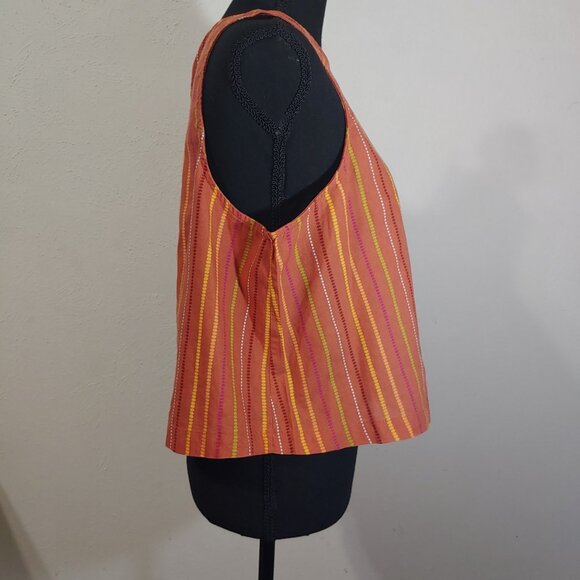 A.n.a. Cropped Tank Tops Cotton Double Gauze and Cotton/Linen Blend Set of 2 - Picture 3 of 12